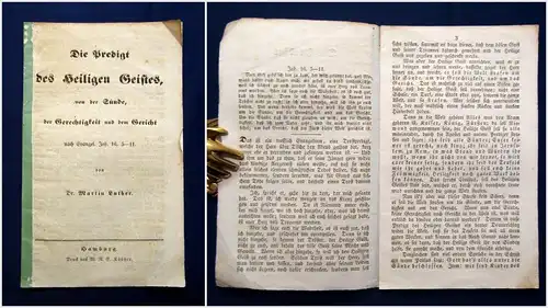 Luther Die Predigt des heiligen Geistes von der Sünde o.J. um 1830 js