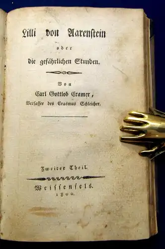 Cramer Lilli von Varenstein o. die gefährlichen Stunden 2 Bde. in 1 EA 1809