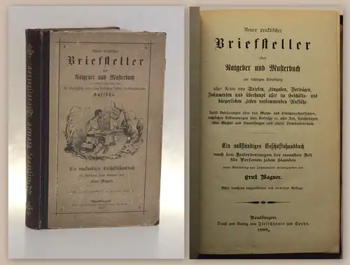 Wagner Praktischer Briefsteller Ratgeber Musterbuch 1888 Geschäftshandbuch xz