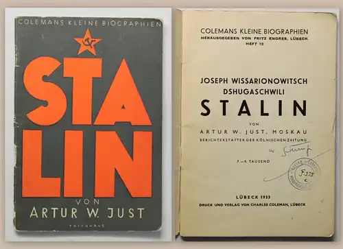 Colemans Kl. Biographien Heft 12 Just Stalin 1933 Geschichte Politik Diktator xz