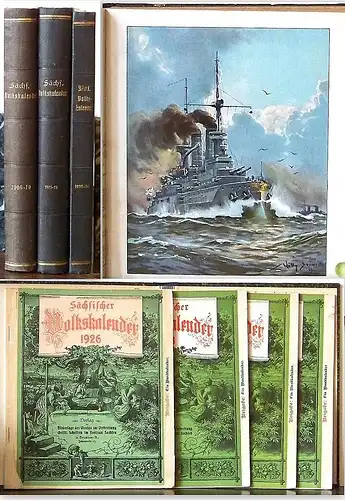 Sächsischer Volkskalender 14 Jahrgänge 1905-1915 & 1926-1930 Dresden Sammlung
