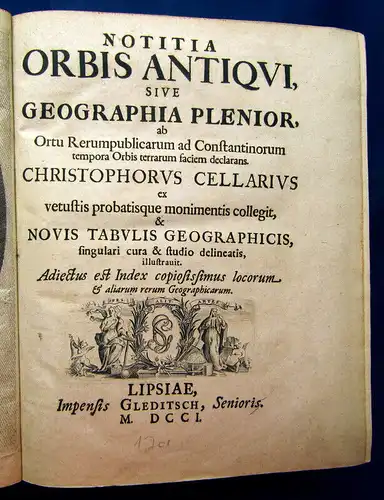 Cellarius, Christoph 1701 Notitia Orbis Antiqui, sive Geographia Plenior. 2 Bde.