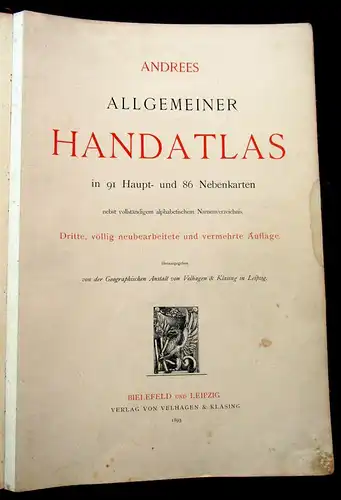 Andrees, Richard 1893 Andrees Allgemeiner Handatlas in 91 Haupt- und ... am