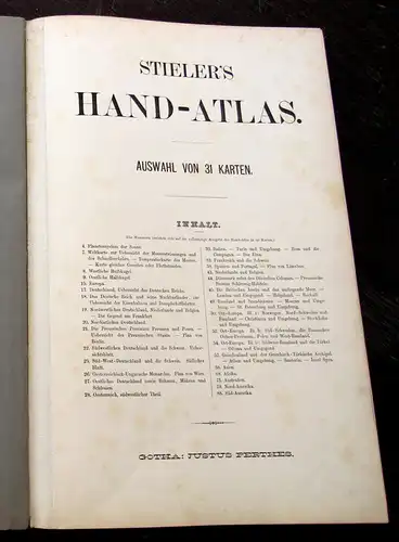 Stieler, Adolf 1861 Stielers Handatlas - Auswahl von 31 Karten in Stahlstich am