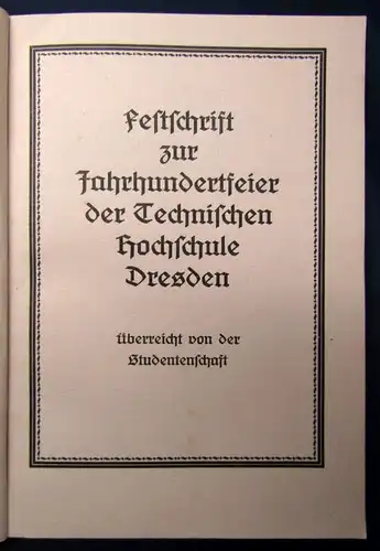 Technische Hochschule 2 Schriften + Beigabe 1953 Jahrhundertfeier js