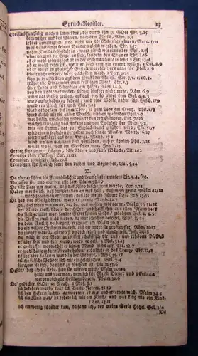 Biblisches Spruch- Register Zum besonderen nutzen der heiligen Schrift 1761 js