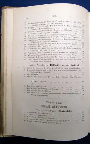 Riemann, Bernhard Schwere, Electricität und Magnetismus EA 1876 Wissen js