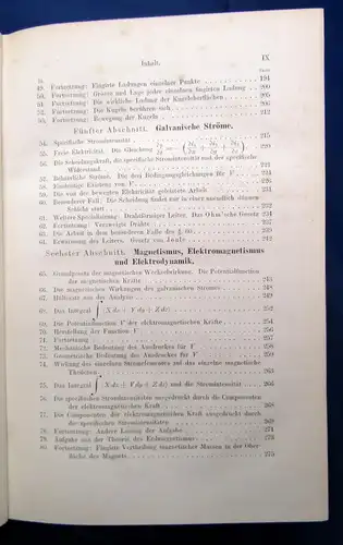 Riemann, Bernhard Schwere, Electricität und Magnetismus EA 1876 Wissen js