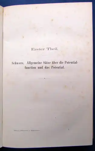 Riemann, Bernhard Schwere, Electricität und Magnetismus EA 1876 Wissen js