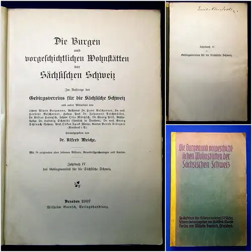 Meiche Die Burgen und vorgesch. Wohnstätten der sächs. Schweiz 1907 Geschichte m