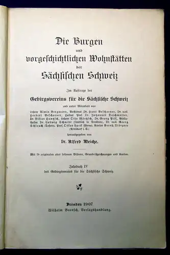 Meiche Die Burgen und vorgesch. Wohnstätten der sächs. Schweiz 1907 Geschichte m