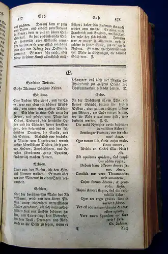 Handlexicon der schönen Wissenschaften und freyen Künste 1760 Nachschlagewerk mb