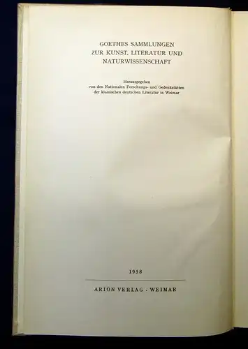 Ruppert Goethes Bibliothek Katalog 1958 OA Geschichte Gesellschaft mb