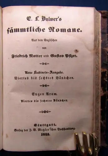 Bulwer`s sämmtliche Romane Bd.1-7 und Bd. 1-7 in 2 Büchern 1845 Kabinets-Ausg js