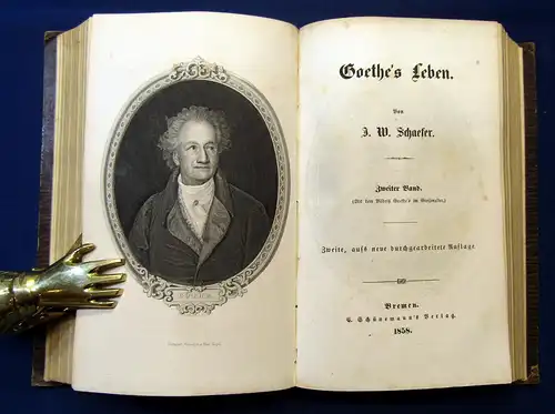 Schaefer Goethe´s Leben 1858 2 Bde in 1 Belletristik Klassiker Gesamtausgaben mb