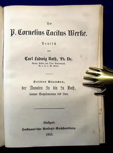 Roth Des P. Cornelius Tacitus Werke 1-4 (von 7) 1854 Belletristik Literatur mb