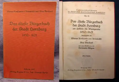 Burchard Das älteste Bürgerbuch der Stadt Hornburg am Fallstein 1937 js