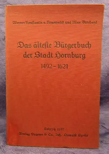 Burchard Das älteste Bürgerbuch der Stadt Hornburg am Fallstein 1937 js