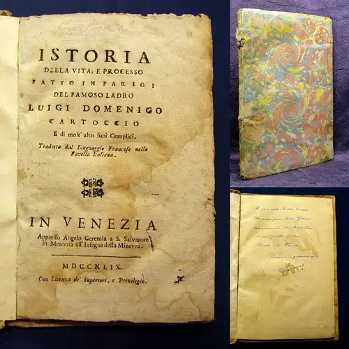Gadaldini, Agostino 1723 ISTORIA Della vita, e Processo ... LUIGI DOMENICO am