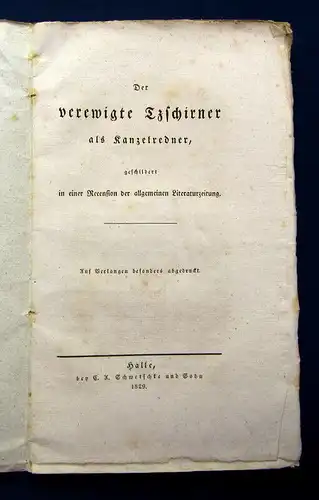 Der verewigte Tzschirner als Kanzelredner 1829 am