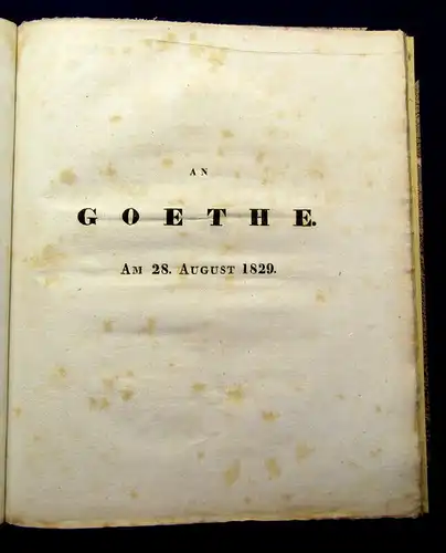 Tegner und Oehlschläger An Goethe - Am 28. August 1929 am