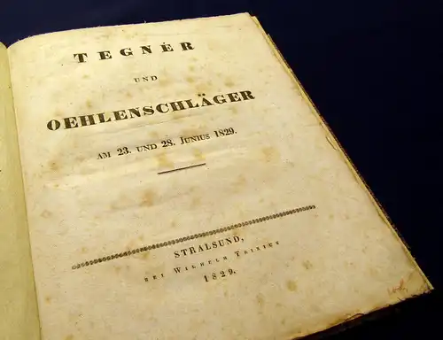 Tegner und Oehlschläger An Goethe - Am 28. August 1929 am