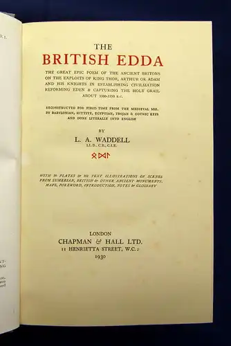Waddel, L. A. 1930 The British Edda am