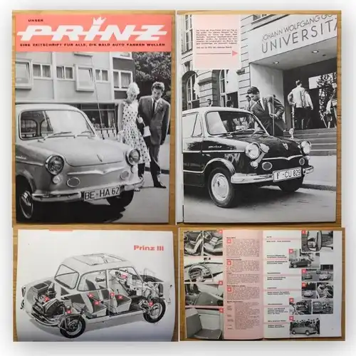 Orig. Werbeprospekt Unser Prinz Automobile Motorräder Motoren Auto 1960 xy