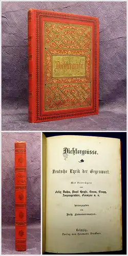 Lemmermayer Dichtergrüsse Deutsche Lyrik der Gegenwart um 1900 Literatur mb