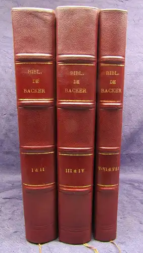 Lefranc Bibliotheque De feu M. Hector De Backer 1926-1928 7 Bände in 3 HLdr. js