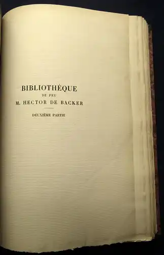 Lefranc Bibliotheque De feu M. Hector De Backer 1926-1928 7 Bände in 3 HLdr. js