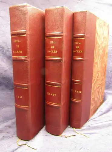 Lefranc Bibliotheque De feu M. Hector De Backer 1926-1928 7 Bände in 3 HLdr. js