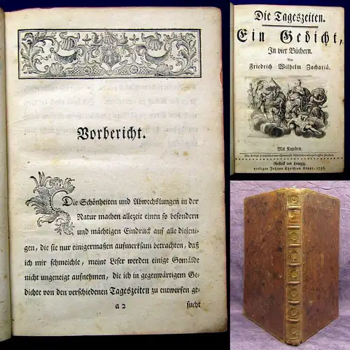 Zachariä, (Justus) Friedrich Wilhelm 1756 Die Tageszeiten. Ein Gedicht, ... am