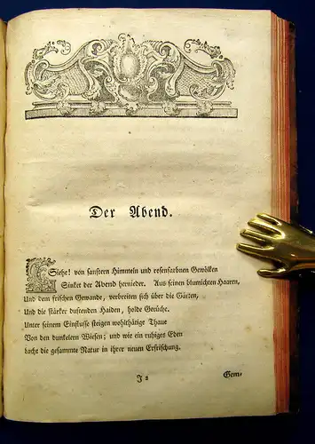 Zachariä, (Justus) Friedrich Wilhelm 1756 Die Tageszeiten. Ein Gedicht, ... am