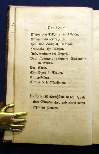 Lessing, Gotthold Ephraim 1770 Minna von Barnhelm, oder das Soldatenglück. am