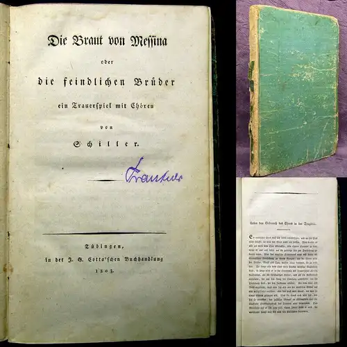 Schiller, Friedrich 1803 Die Braut von Messina oder die feindlichen Brüder,...am