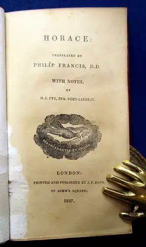 Francis, Philip / Pye, Henry James 1827 Horace (Works) am