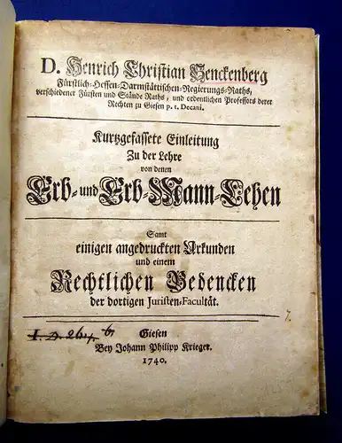 Senckenberg, Henrich Christian 1740 Kurtzgefassete Einleitung zu der Lehre ...am