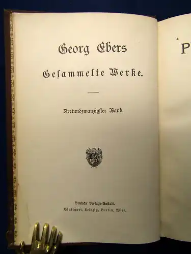 Ebers Georg Gesammelte Werke 2 Bde. Per Aspera dekorativ um 1900 Lyrik js