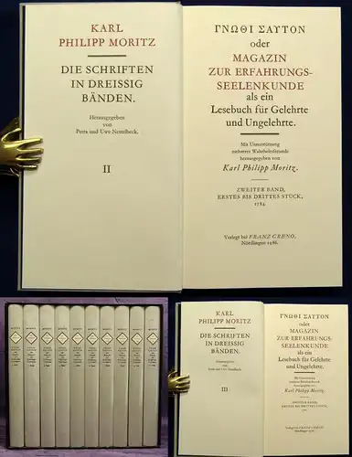 Moritz,Philipp Karl Magazin zur Erfahrungsseelenkunde 10 Bde. 1986 js