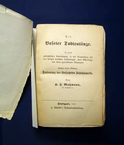 Massmann,H.F. 1847 Die Baseler Todtentänze in getreuen Abbildungen...am