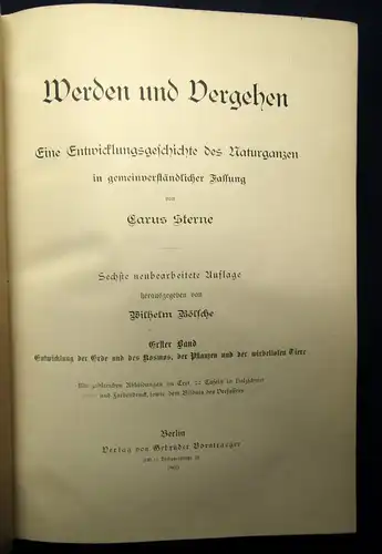 Sterne Werden und vergehen Eine Entwicklungsgeschichte 2 Bde. Kosmos 1905/06 js