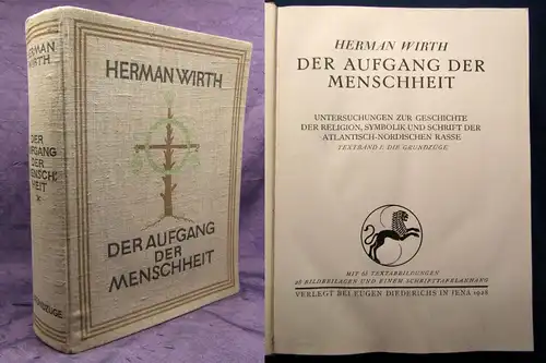 Wirth Der Aufgang der Menschheit 1928 EA selten Or. Ausgabe Die Grundzüge Bd.1 j