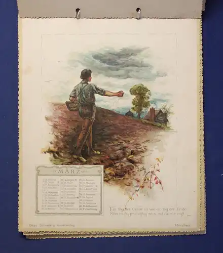 Goethe Kalender für 1893 Chromolithographie Jahrweiser Kalendarium js