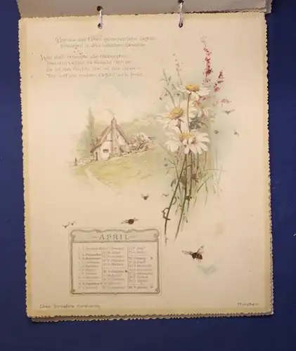 Goethe Kalender für 1893 Chromolithographie Jahrweiser Kalendarium js