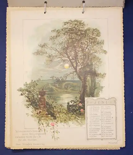 Goethe Kalender für 1893 Chromolithographie Jahrweiser Kalendarium js