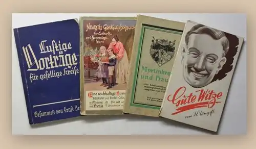 Konvolut Gute Witze 4 Bde um 1942 Humor Belletristik Sammlungen xy