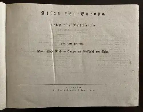 Schlieben Atlas von Europa 1829-30 Ortskunde Geographie Russland Europa mb