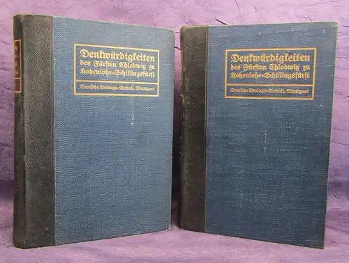 Curtius Denkwürdigkeiten des Fürsten Chlodwig zu Hohenlohde 2 Bde 1907 sf