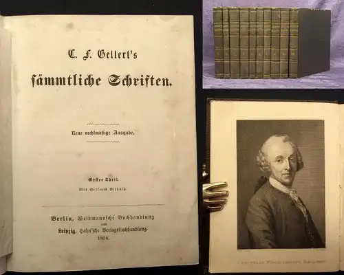 C. F. Gellert`s sämmtliche Schriften 10 Bände 1858 Belletritistik Lyrik js